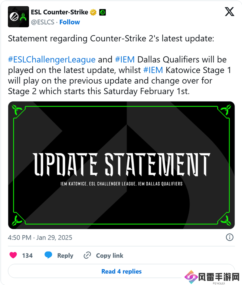 IEM 卡托维兹站正赛阶段将使用游戏新版本