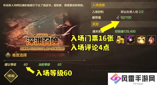 dnf手游65版本深渊怎么开 西部深渊在哪里开启